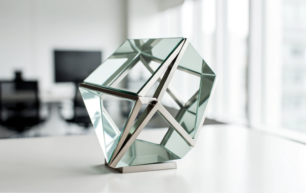 Abstract geometric reflection